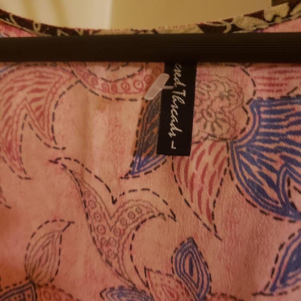 Sacred Threads Floral Patch 100% Rayon Midi Empir… - image 7